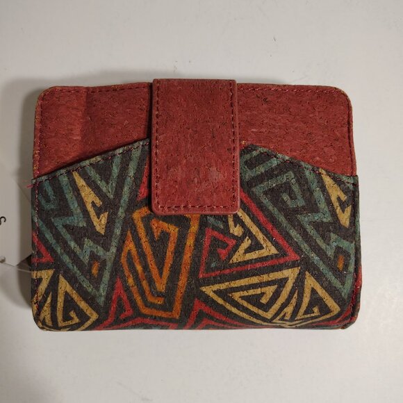 City Streetwear Los Angeles Mini Cork Wallet Retro Geometric Design Eco Friendly - Picture 4 of 11